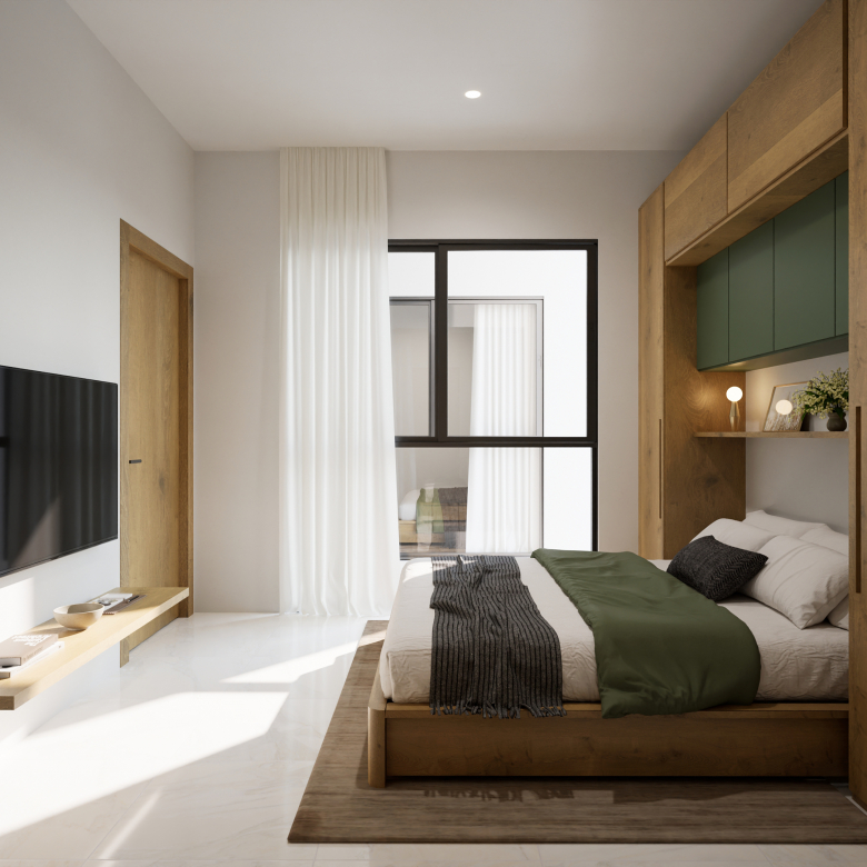 spacipos bedroom lock off apartment ij downtown playa del carmen with bed king size tv and closet