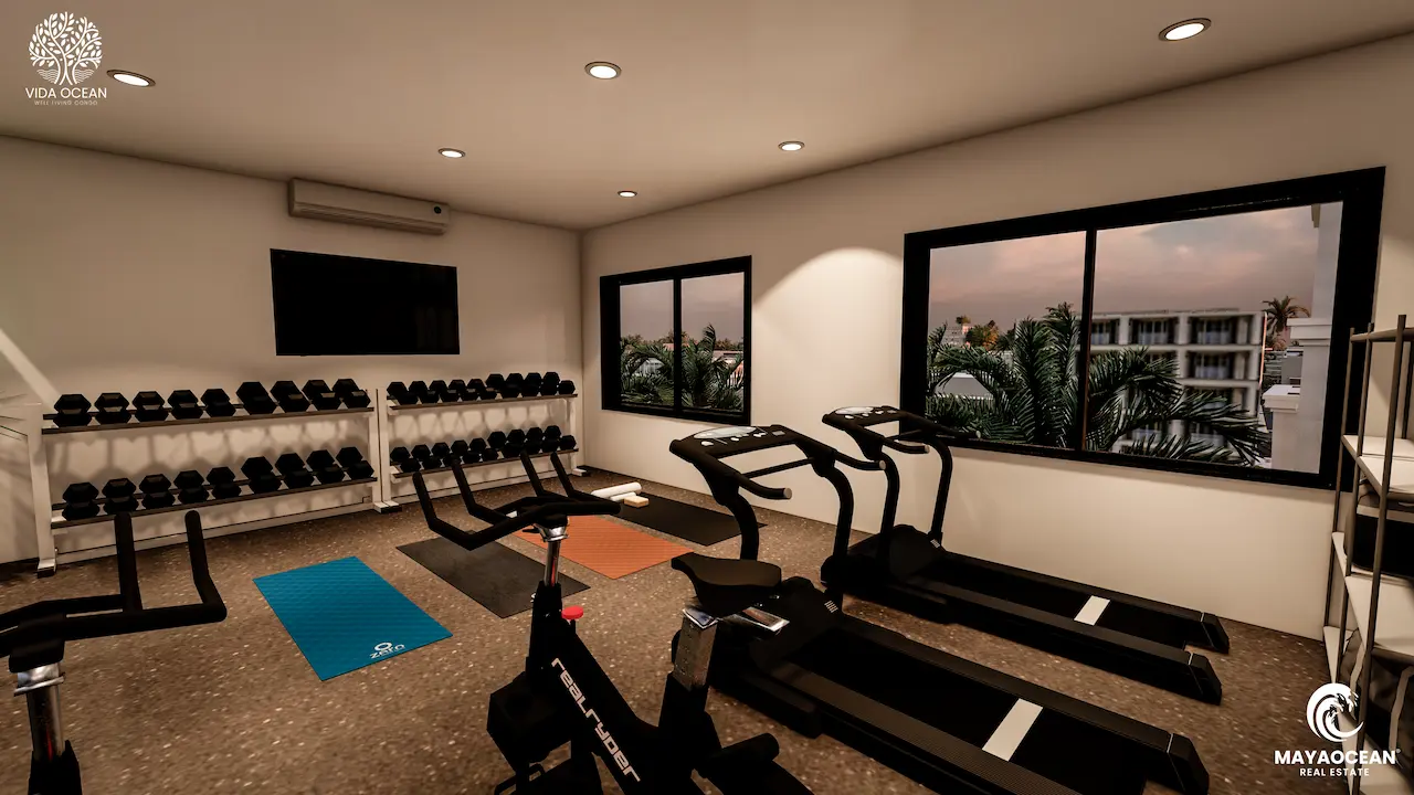 Loft for sale Playa del Carmen. fully-equipped gym, panoramic view