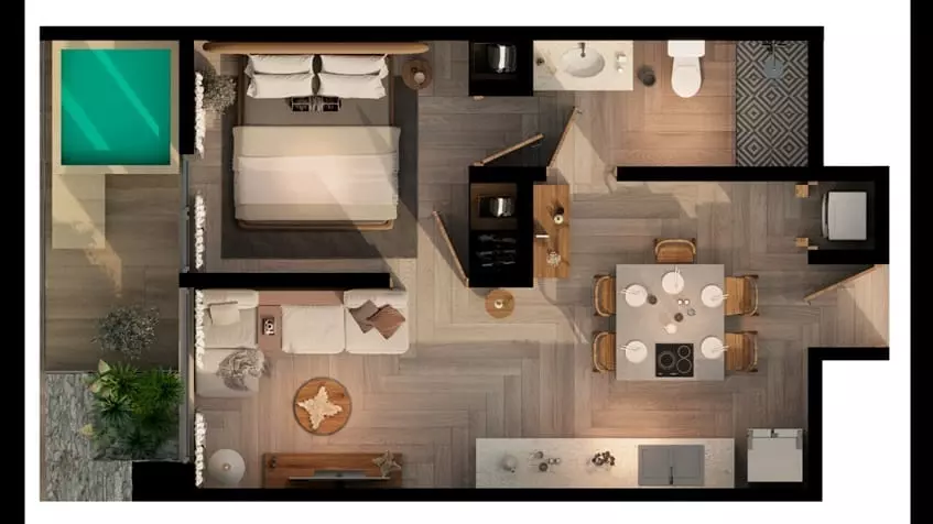 Map Studio Tulum, Aldea zama